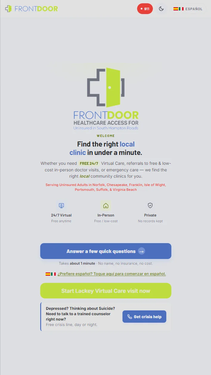The patient-facing front door
